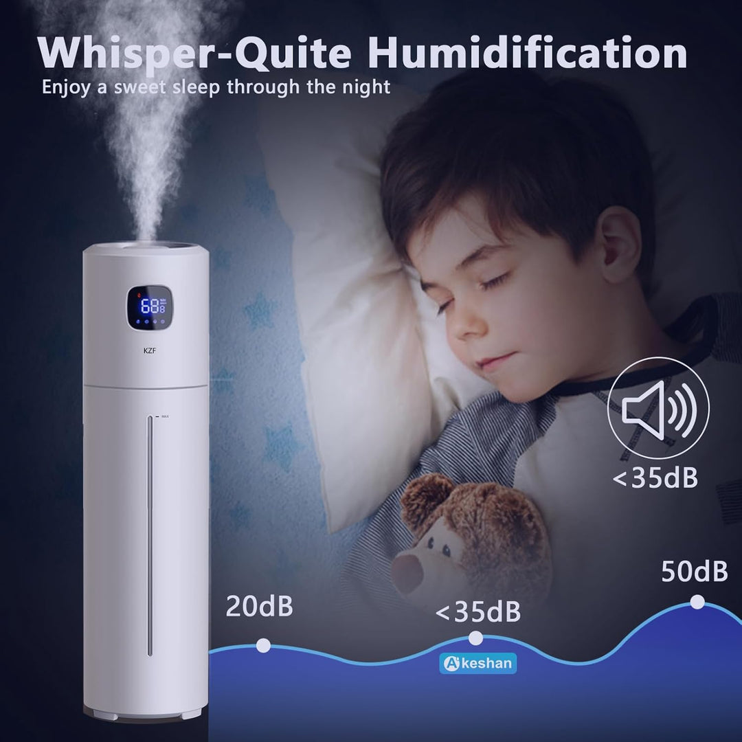 Grosse Luftbefeuchter für das Schlafzimmer, 9L/2,5Gal Ultrasonic Cool Mist, Leicht zu reinigen mit 3