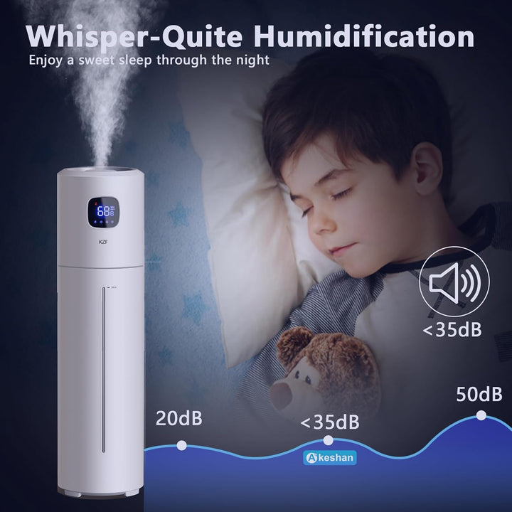 Grosse Luftbefeuchter für das Schlafzimmer, 9L/2,5Gal Ultrasonic Cool Mist, Leicht zu reinigen mit 3