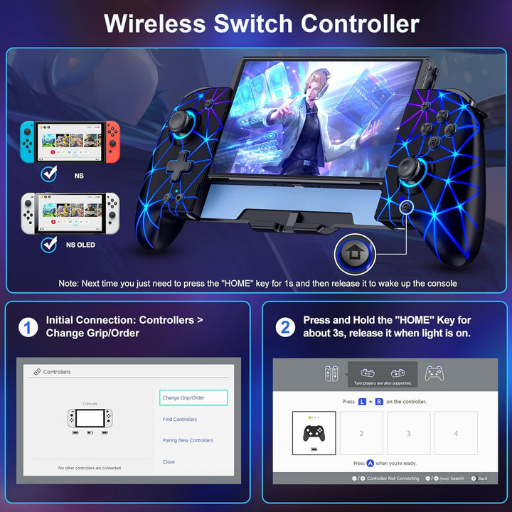 Handheld Switch Controller, Switch Controller Griffe mit 4xSpiele Karten Slots, Switch Spiele Zubehö