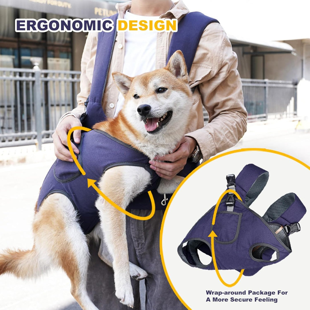 PETCUTE Haustier Rucksack Hund Tragetasche,Verstellbarer Haustier-Frontrucksack mit Sicherheitsleine