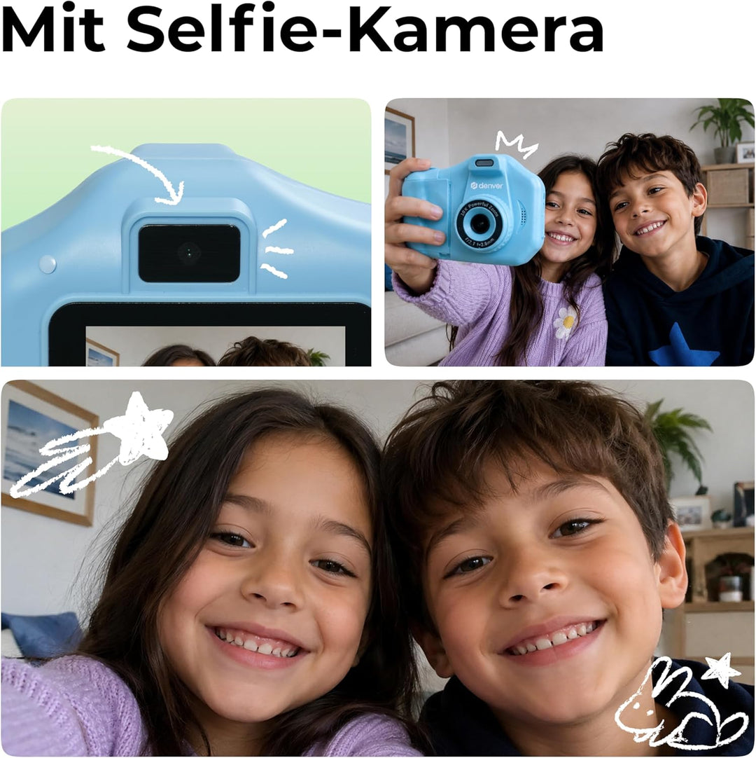 Denver KPC-1370BU Sofortbildkamera Kinder mit 2,8" Display | Sofortdruck Kamera für Kinder | Kinderk