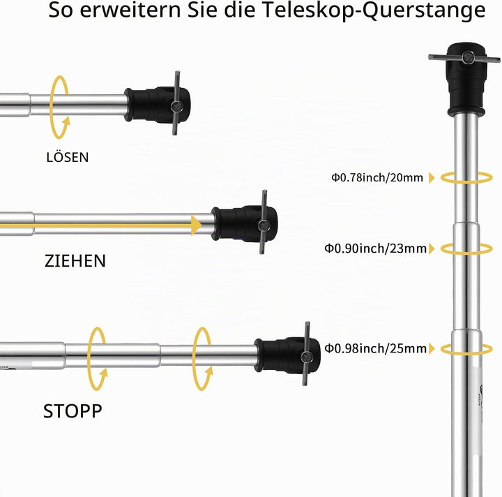 Selens 120-300cm Hintergrundständer Querstange Verstellbarer Hintergrund Ständer Backdrop Stand Silb