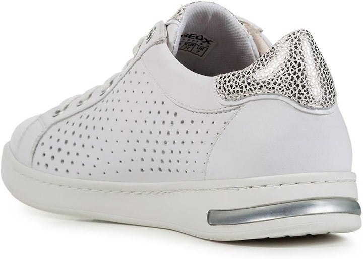 Geox Mädchen D Jaysen B Sneaker 36 EU White Lt Silver, 36 EU White Lt Silver