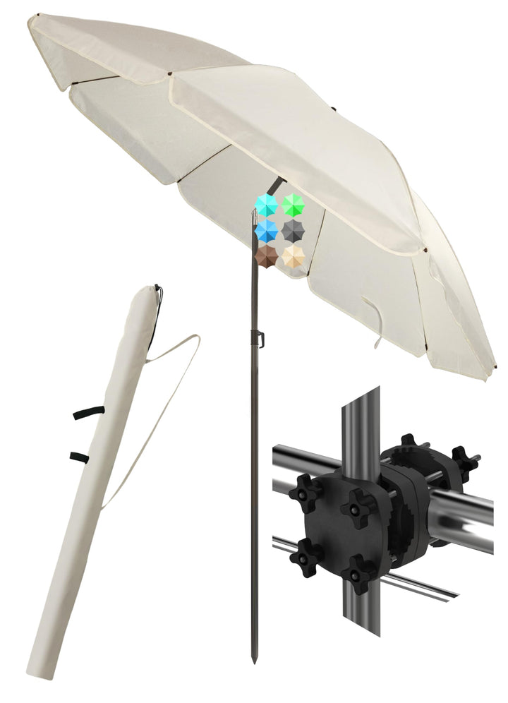 4smile Sonnenschirm Balkon SunnyJoy im 3er-Set - UPF 50+ Balkon Schirm 180 cm + Sonnenschirmhalter B
