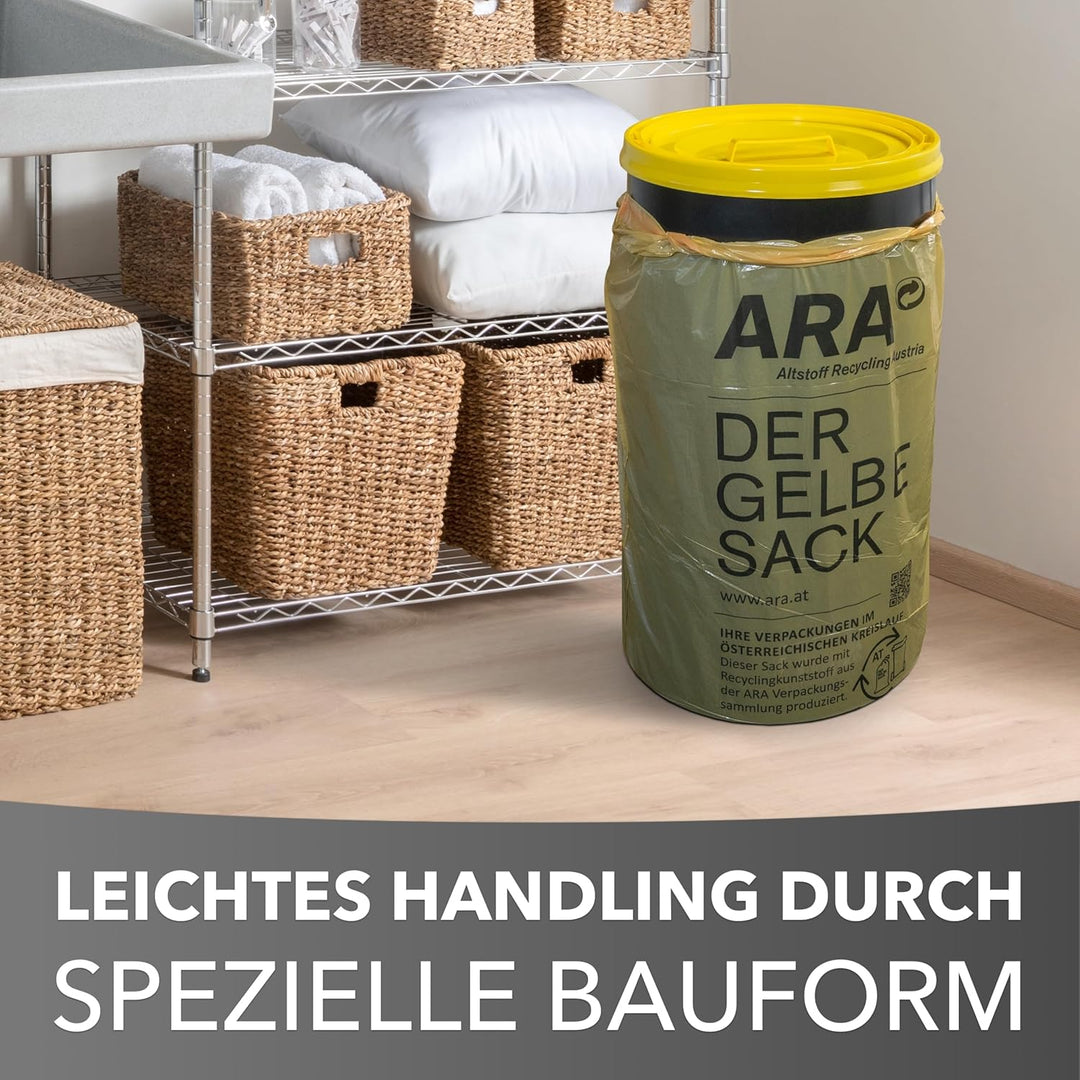 Sacktonne XXL für österreichische Gelbe Säcke (110-120L) – Robuster Bausatz mit Gummihalterung – Lan