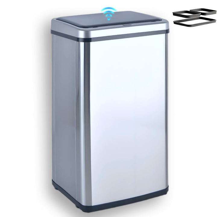 Sensor Mülleimer 50L – Automatischer Abfalleimer Küche mit Deckel, Edelstahl, geruchsarm, leise, für
