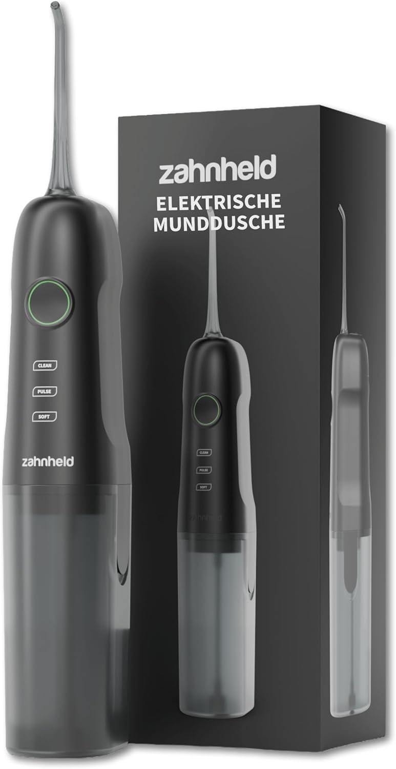 Zahnheld® Munddusche AQUADENT | Kabellos | Für unterwegs und zu Hause | Water Flosser | Fördert eine
