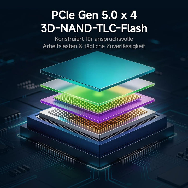 fanxiang S910 1TB PCIe 5.0 x4 NVMe M.2 SSD, Lesegeschwindigkeiten von bis zu 14.000 MB/s, 7.500 MB/s