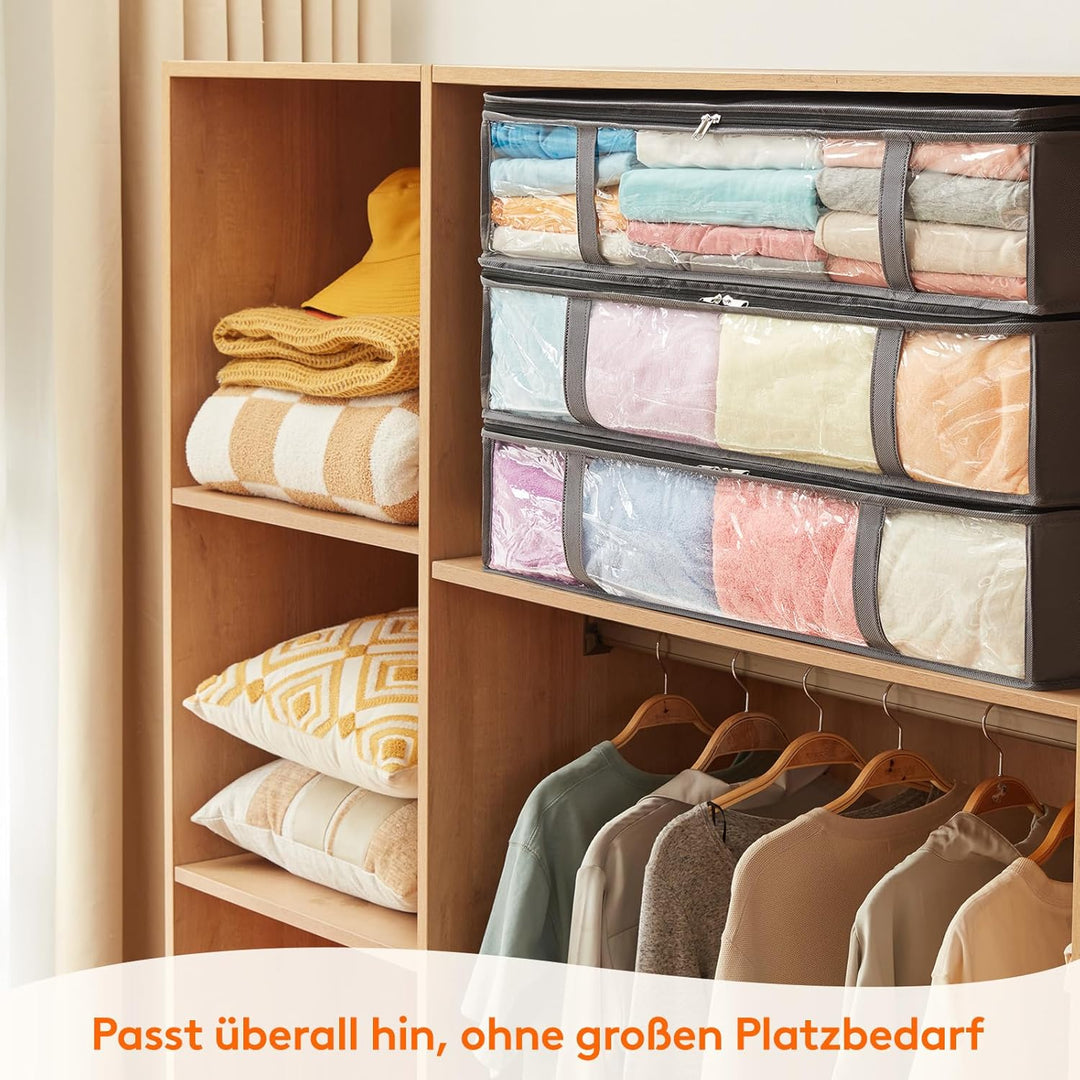 Lifewit 4 Stück Unterbettkommode Aufbewahrungstasche, Faltbare Unterbett Aufbewahrungsbox, Storage B