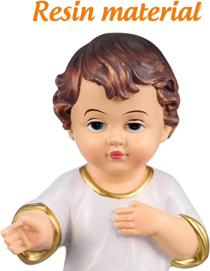 Gatuida Mini Jesuskind Krippenfigur Kunstharz Christkind Statue für Weihnachtskrippe Religiöse Dekor
