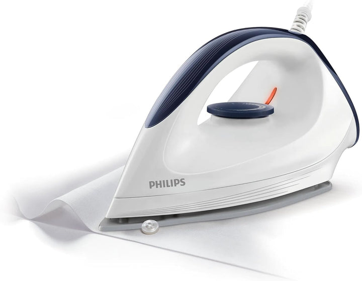Philips GC160/02 Trocken-Bügeleisen mit DynaGlide-Bügelsohle, 1200 Watt, weiss/blau