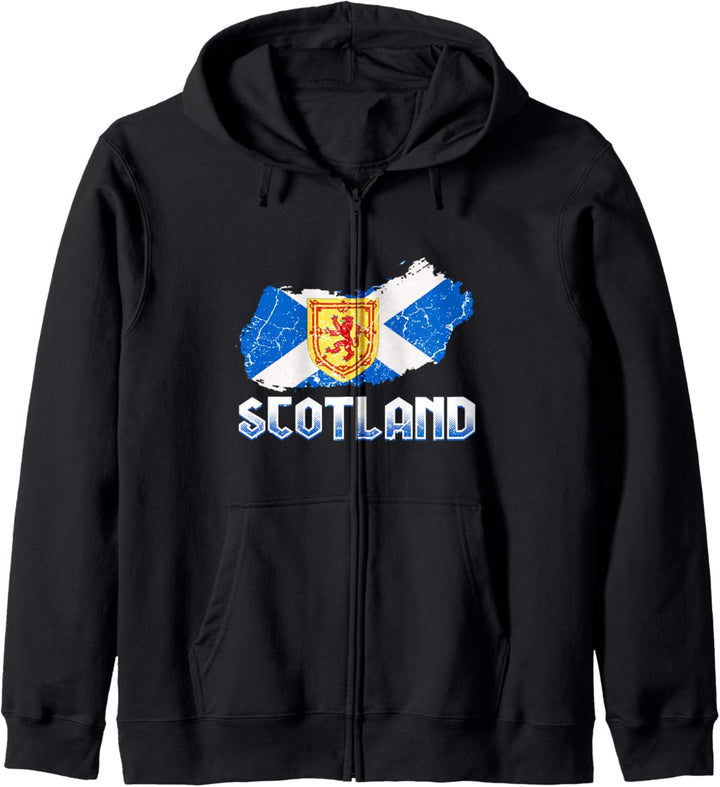 Schottland Flagge Schottisches Wappen Dudelsack Urlaub Land Kapuzenjacke