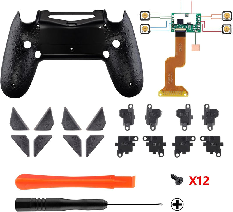 eXtremeRate Programmierbar Dawn Remap Kit für ps4 Controller, Rückseite Hülle Gehäuse Case&Upgrade-B