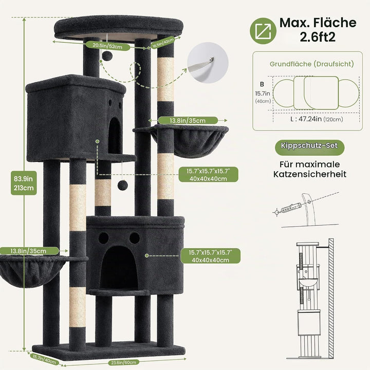 Katzenbaumturm für Hauskatzen (CTB008) (Dunkelgrau) G08 USA, G08 USA