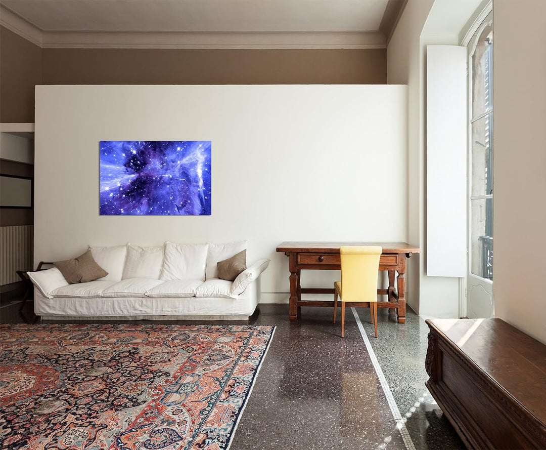 Paul Sinus Art 120x80cm - WANDBILD Planet Weltraum Sterne Galaxie - Leinwandbild auf Keilrahmen mode