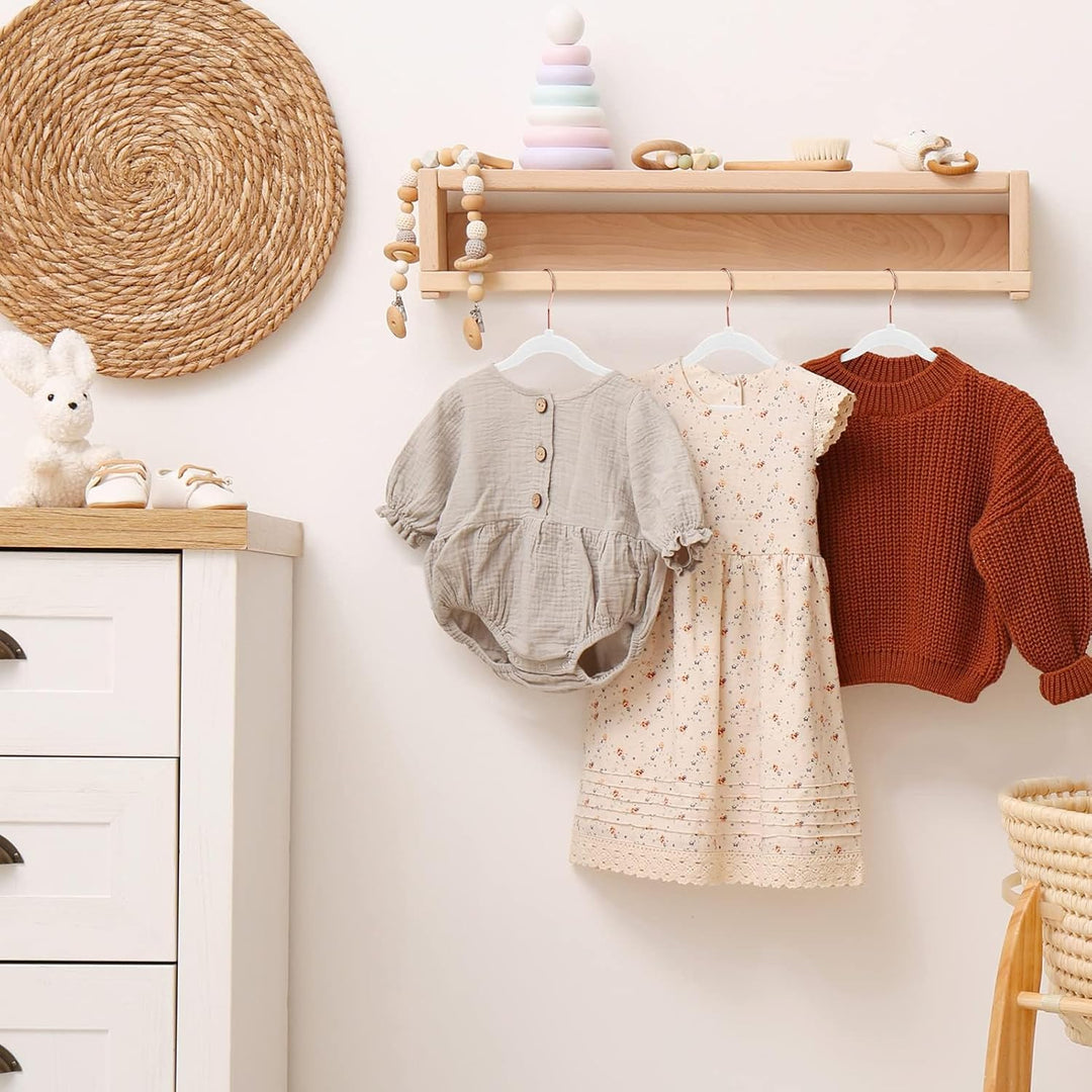 HOUSE DAY Kleiderbügel Kinder 60x Kinderkleiderbügel Samt Kinderbügel Kleiderbügel Samt Weiss Kinder