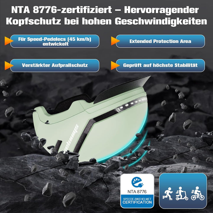 Shinmax Fahrradhelm Damen Herren mit Blinker & Licht, Fahrrad Helm Erwachsene mit USB Wiederaufladba