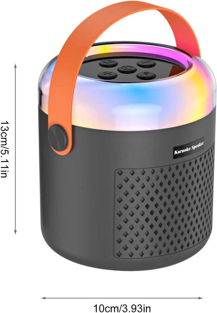 Kleine Karaoke Maschine, Reiselautsprecher Musikplayer mit LED Beleuchtung, Karaoke Spielzeug mit Mi