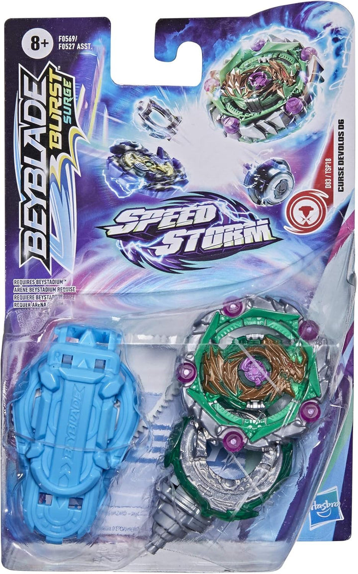 Hasbro Beyblade Burst Surge Speedstorm Curse Devolos D6 Kreisel Starter Pack - Balance-Typ Kampfspie