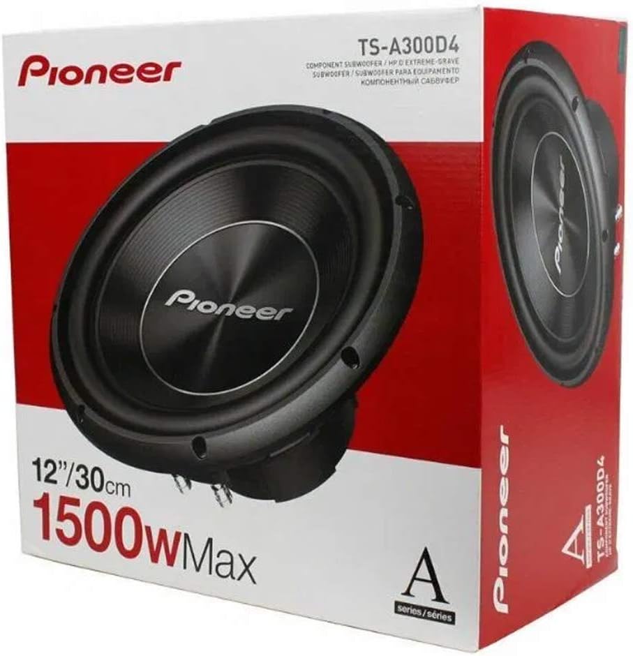 Pioneer TS-A300D4 Subwoofer mit Doppelschwingspule für den Gehäuseeinbau (1.500 W), 30 cm/12", IMPP