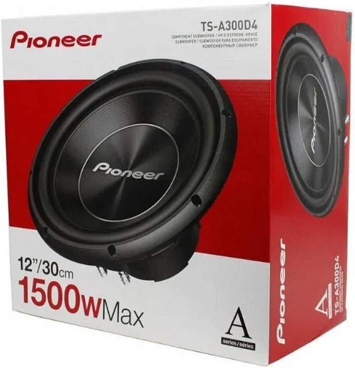 Pioneer TS-A300D4 Subwoofer mit Doppelschwingspule für den Gehäuseeinbau (1.500 W), 30 cm/12", IMPP