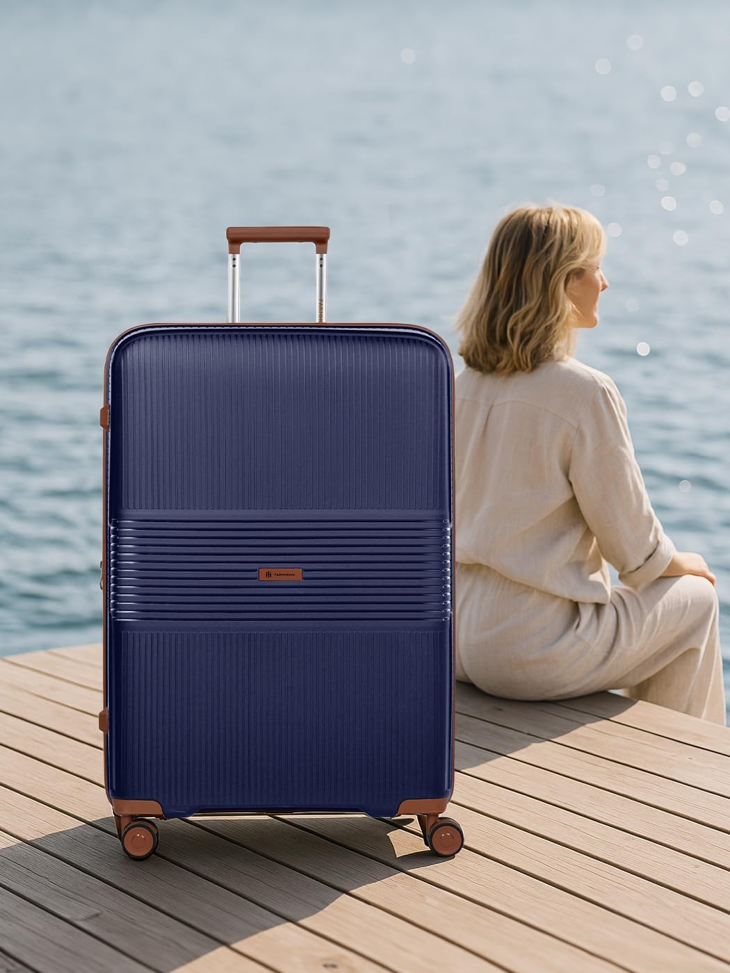 Eco Edition nachhaltiges Hartschalen Koffer-Set 3-teilig | Trolleys mit Dehnfalte erweiterbar um 6 c