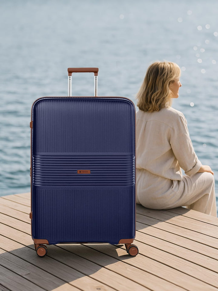Eco Edition nachhaltiges Hartschalen Koffer-Set 3-teilig | Trolleys mit Dehnfalte erweiterbar um 6 c