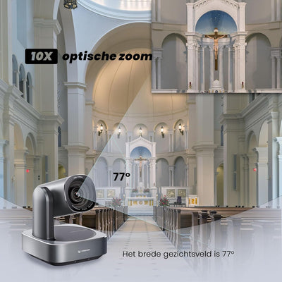 TONGVEO PTZ Konferenzraum Kamera,10x optischer Zoom USB2.0/HDMI/LAN IP Live Streaming Kamera POE Sup