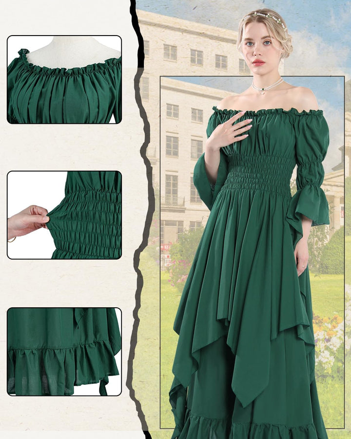 CR ROLECOS Viktorianisches Kleid Damen Piraten kostüm Mittelalter Kleidung Victorian Dress Karneval