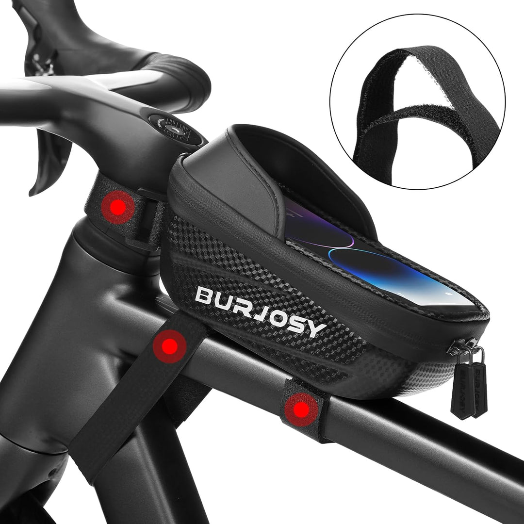 Wasserdicht Handyhalterung Fahrradtasche, Fahrradtasche Rahmen mit TPU-Touchscreen und Sonnenblende,