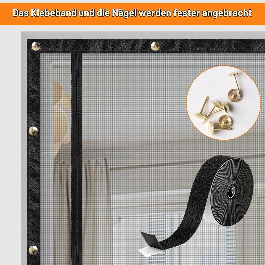 DBREAKS Katzennetz für Balkon, Katzengitter Tür mit Reissverschluss Katzen aus Laufen, Türgitter Kat