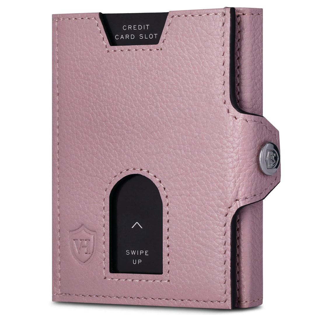 VON HEESEN Slim Wallet mit Münzfach &amp; RFID Schutz - Geldbörse Herren klein - Mini Geldbeutel Damen P