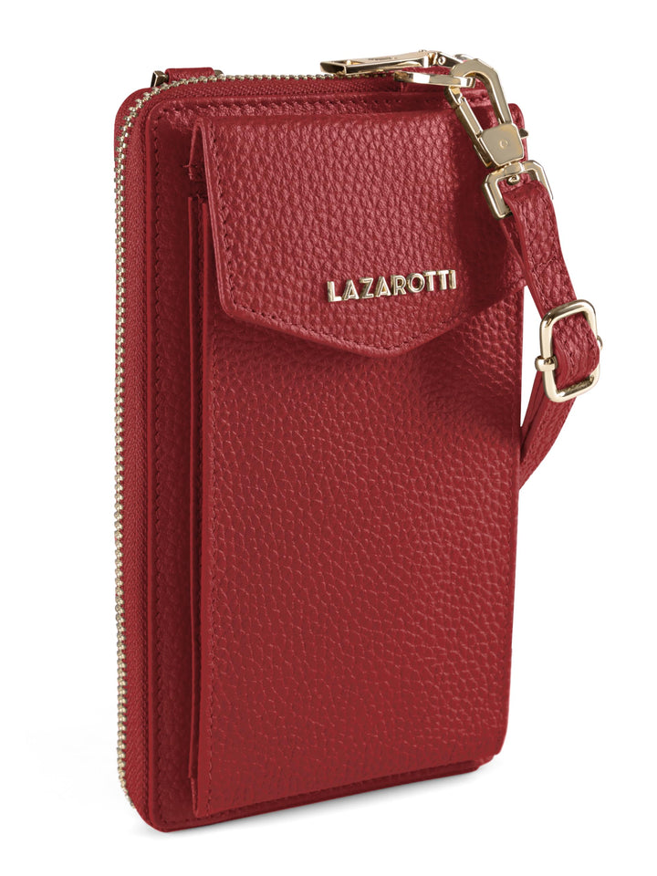 Lazarotti Bologna XL Leder Damen-Geldbörse &amp; Handytasche (2-in-1) | 16 Kartenfächer | zum Umhängen m
