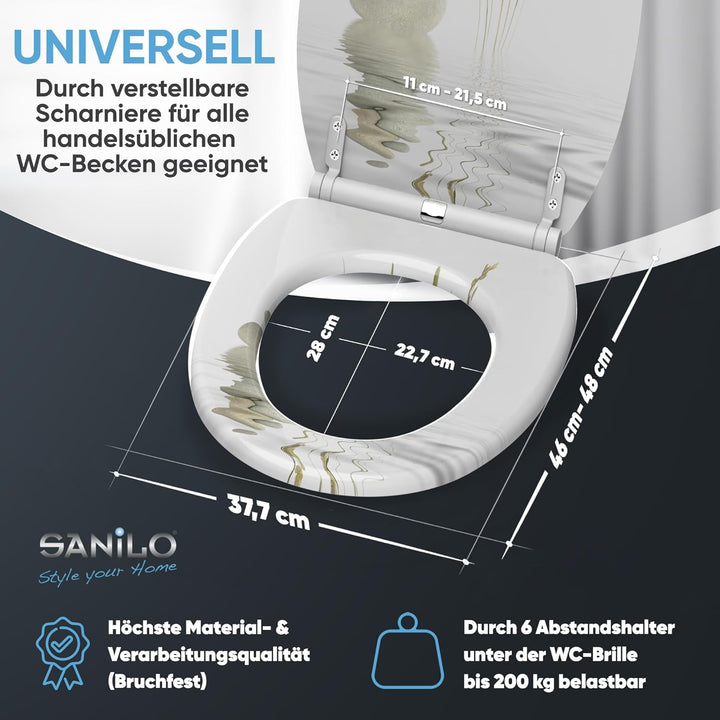 Sanilo WC-Sitz mit Absenkautomatik I Hochwertiger Toilettensitz aus Holz I Toilettendeckel in versch