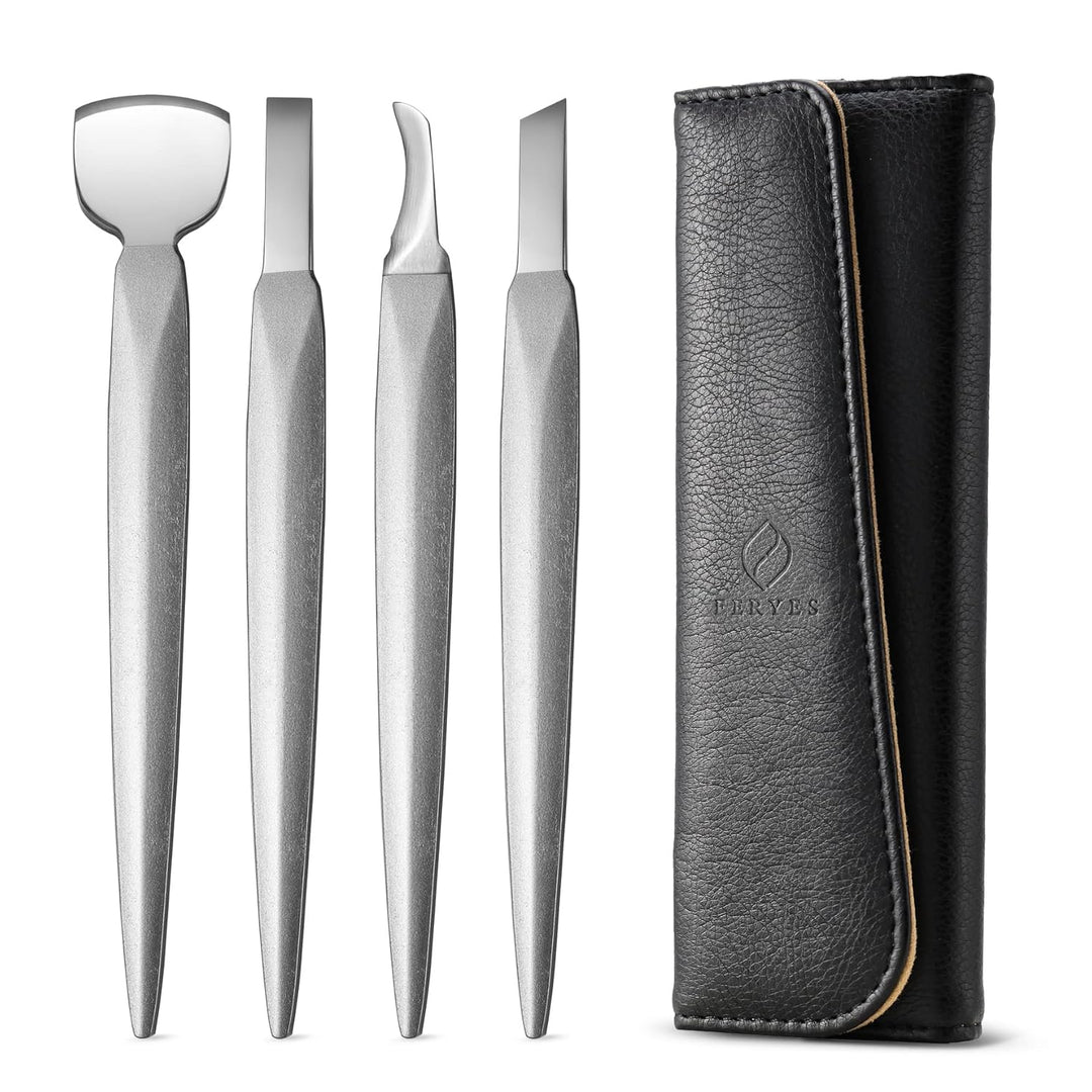 FERYES Pediküre-Messer, eingewachsene Zehennägel, 4-teilig, professionelles Pediküre-Werkzeug-Set, e