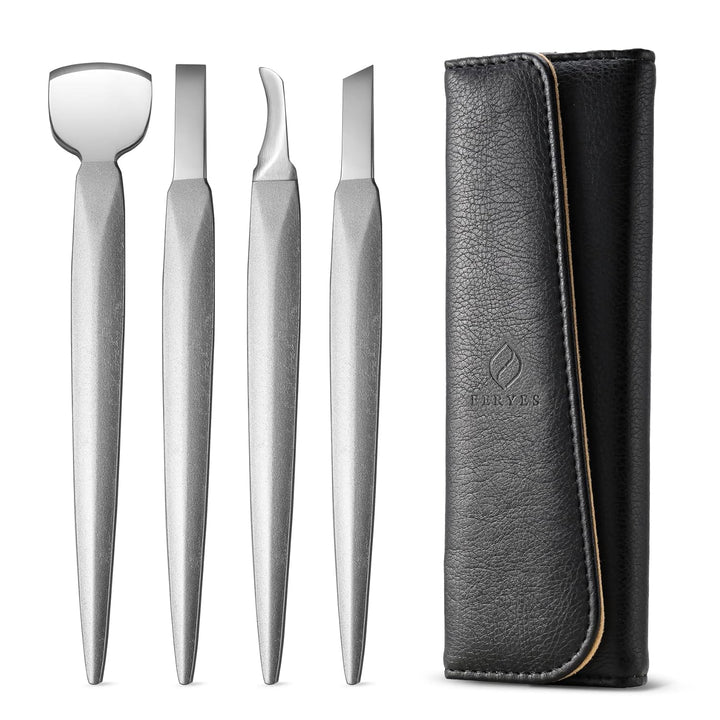 FERYES Pediküre-Messer, eingewachsene Zehennägel, 4-teilig, professionelles Pediküre-Werkzeug-Set, e