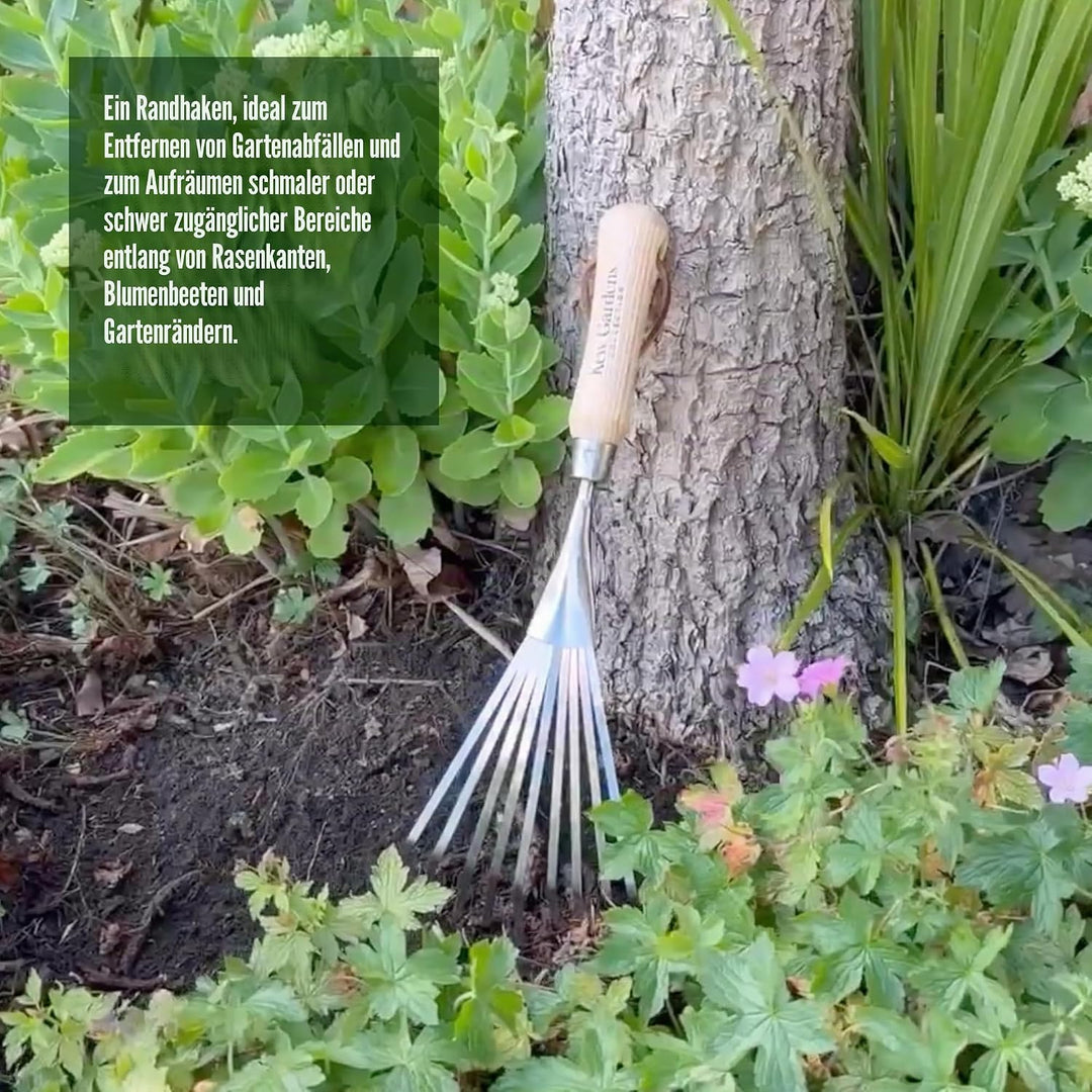 Spear & Jackson 5200KEW Kew Gardens Mini-Beetrechen – Schmaler Handrechen mit Edelstahlzinken, ideal