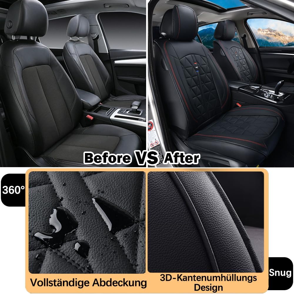 Autositzbezüge Auto Vordersitz 2 Stück Set Autositzbezüge Leder Universal Set Geeignet Für Mitsubish