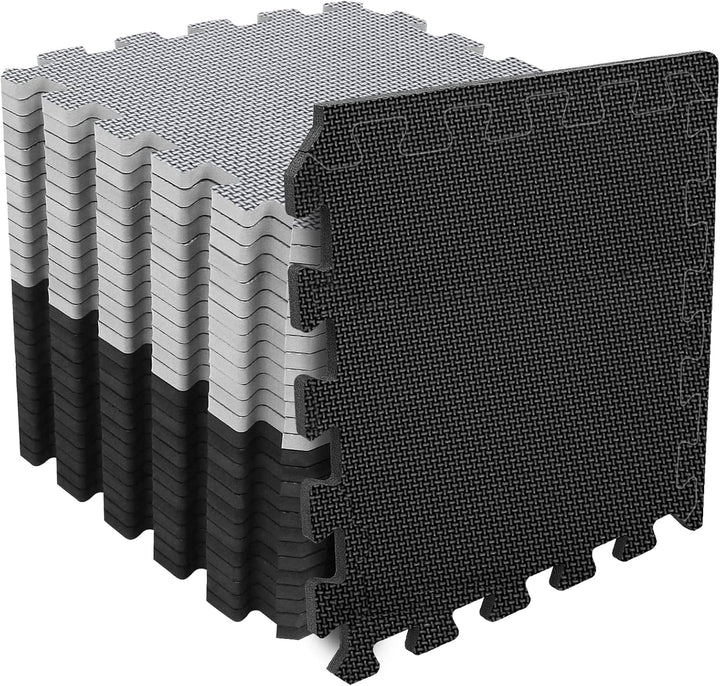 Bodenschutzmatte Fitness Set [31x31cm], 24/36/48 Puzzlematte, EVA Sportmatte Fitnessmatte Rutschfest