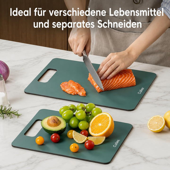 Holzfaser Schneidebrett 2er-Pack, Spülmaschinenfest Verbund-Schneidebrett, Hohe Dichte, Ungiftig, BP