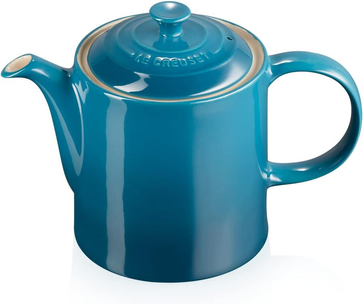 Le Creuset Hohe Kanne aus Steinzeug 1,3 Liter, Steinzeug, Deep Teal, 70703136420000 Ofenrot, Ofenrot