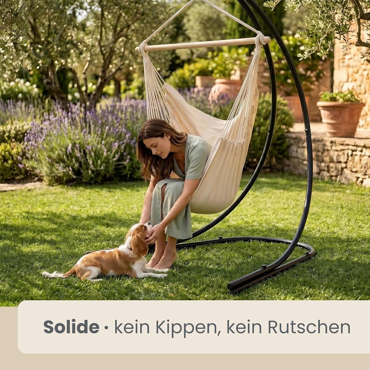 AMANKA Bis 150kg: 210cm Hängesessel Gestell Outdoor - XL Ständer für Hängesessel - Balkon Gestell fü