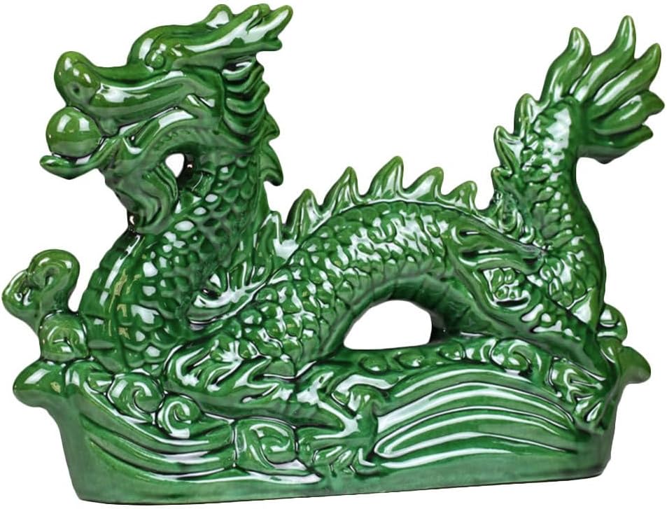 YARNOW Chinesische Tierkreiszeichen Figuren Drachen Figuren Feng Shui Statue Keramik Skulptur Drache