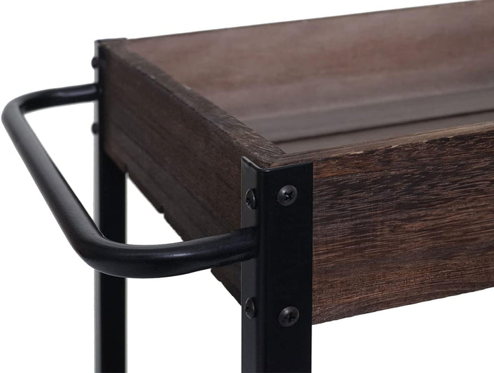 Mendler Servierwagen HWC-H22AM, Küchenwagen Barwagen Teewagen Beistellwagen Rollwagen, Massiv-Holz -