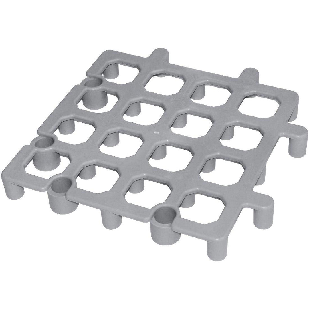 Vogue Kunststoff-Dunnage-Bodenregal (2er-Pack), grau, hygienisches Lagerregal für Lebensmittel aus P
