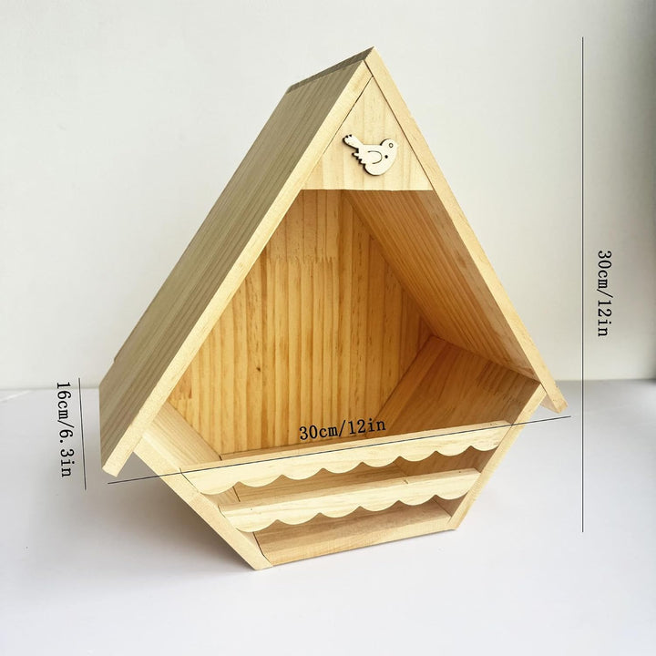 Vogelhaus aus Holz, Vogelhaus für Aussenvögel, Nistkasten für Spatz, Schwalbe, Zaunkönig, Küken, Tau