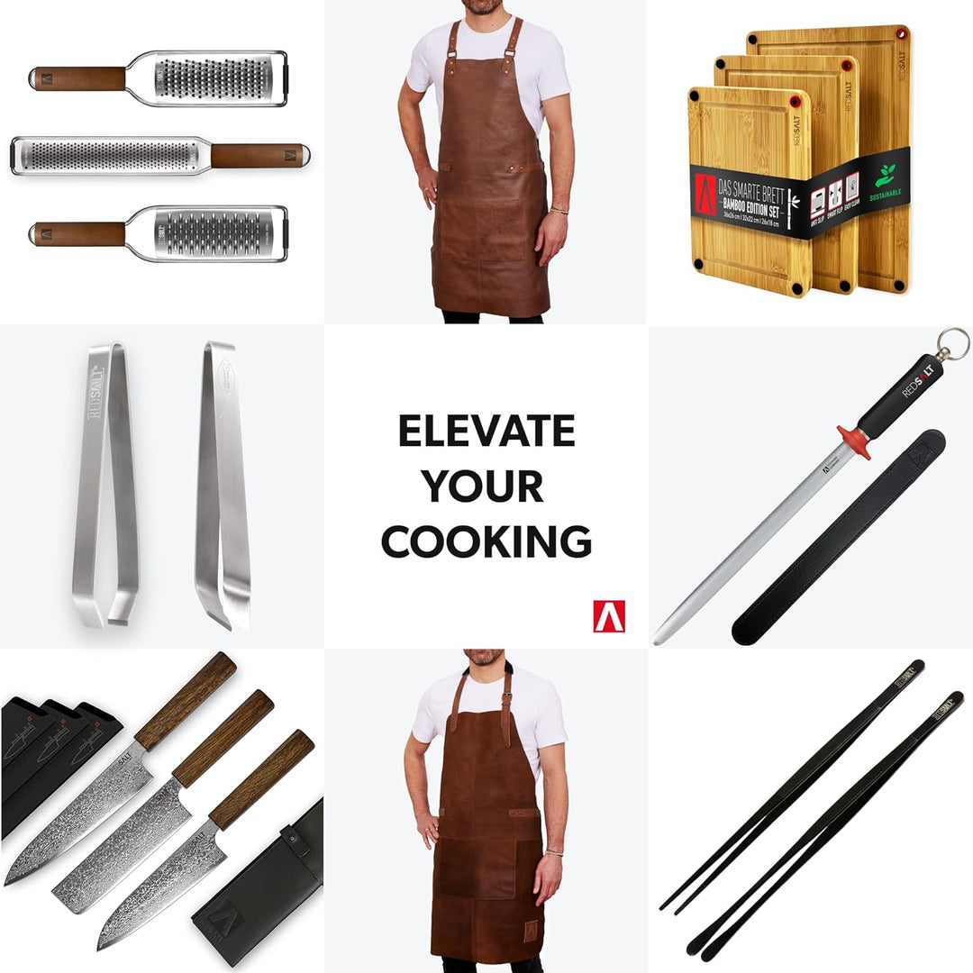 REDSALT® Premium 2-Wege Reibe mit Holzgriff | rasiermesserscharfe Profi Edelstahl Reibe für feine Ge