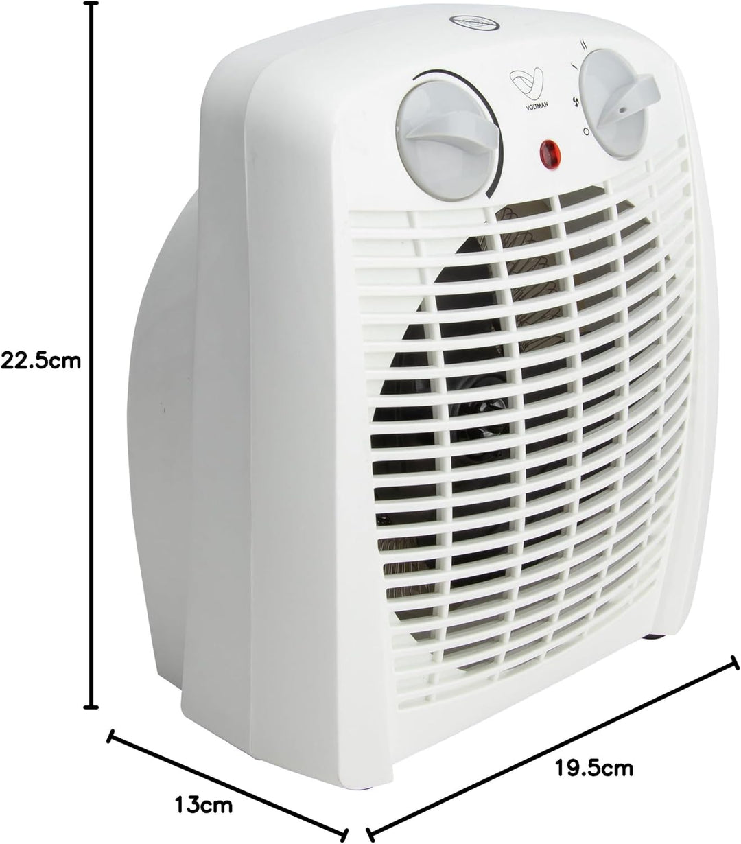 DIO - Tragbarer Heizlüfter 2000W - Regelbarer Thermostat - 2 Heizleistungen - 3 Modi - Kompakt und L