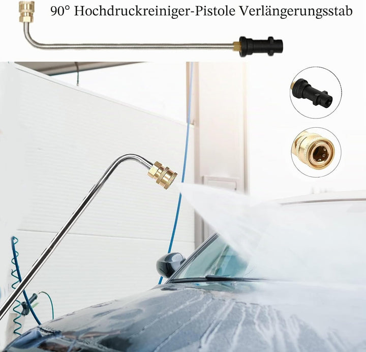 Hochdruckreiniger Verlängerungsstab Lanze für Kärcher K2 K3 K4 K5 K6 K7, 90° abgewinkelte Sprühlanze