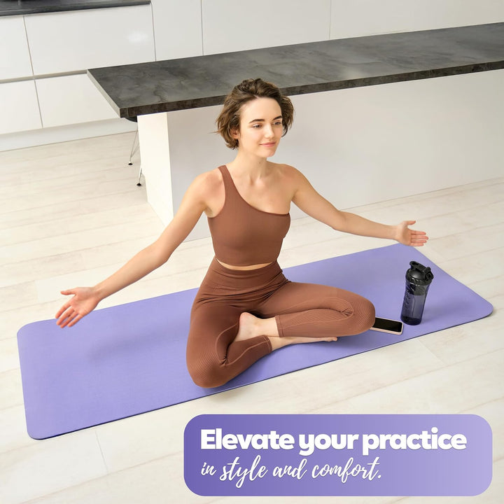 TechFit Yogamatte Rutschfest für das Fitnessstudio zu Hause - Pilates Matte für das Heimtraining, Yo